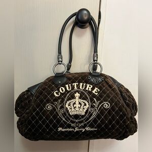 Juicy Couture Brown Velour Premier Classe Shoulder Bag, Y2K